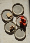 Talerzyki deserowe ceramiczne szare zestaw 5 szt. vintage