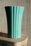 Minimalistyczny wazon ceramiczny turkusowy vintage