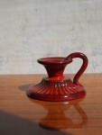 Świecznik ceramiczny czerwony vintage 