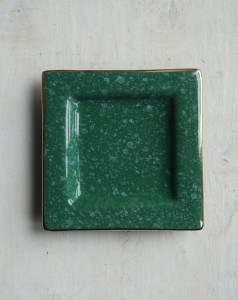 Paterka ceramiczna zielona vintage 
