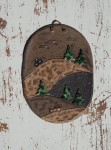 Zawieszka obrazek ceramiczny pejzaż handmade