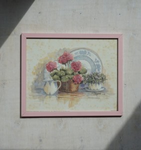 Obrazek wydruk kwiaty i naczynia  vintage
