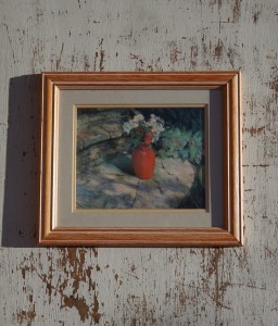 Obrazek wydruk martwa natura Red Vase J. Simmonds vintage 