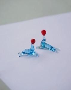 Foka figurka miniaturka szkło 