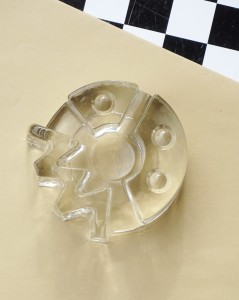 Świecznik na tealight grube szkło vintage