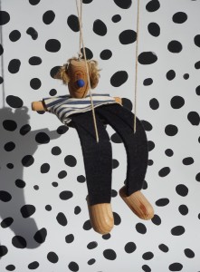 Marionetka klaun marynarz vintage