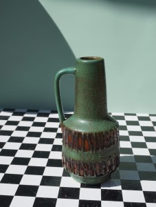Wazon zielony VEB Haldensleben fat lava vintage