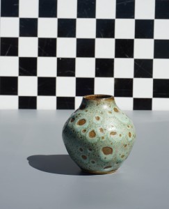 Wazon wazonik ceramiczny zielony vintage