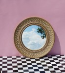 Lustro ceramiczne okrągłe vintage