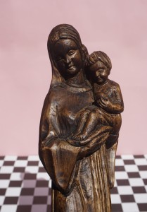 Maryja z Dzieciątkiem rzeźba figura drewniana vintage