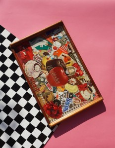 Taca kolaż vintage handmade