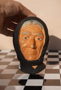 Staruszka maska dekoracja ścienna vintage