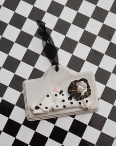 Pierrot dekoracja gipsowa vintage