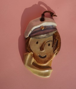 Plakieta ceramiczna  zawieszka marynarz vintage