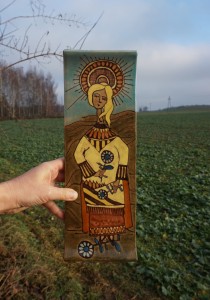 Plakieta ceramika artystyczna boginka vintage
