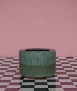 Wazon ceramiczny zielony vintage
