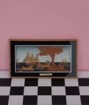 Obrazek diorama z korka vintage