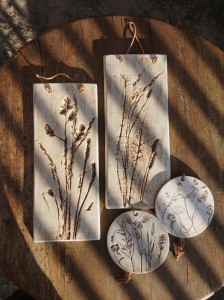 Plakiety ceramiczne dekoracja ścienna zestaw 4 szt.