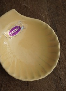 Paterka muszelka  żółta vintage