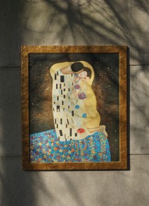 Obraz wariacja inspiracja Klimt Pocałunek
