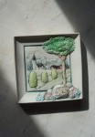 Dekoracja kafel plakieta pejzaż Jie Gantofta vintage 