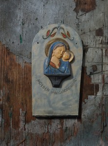 Plakieta dekoracyjna  ceramiczna Maryja z Dzieciątkiem vintage