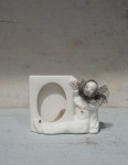 Pierrot ceramiczna figuralna ramka na zdjęcie vintage