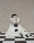 Pierrot figura ceramiczna artystyczna handmade vintage