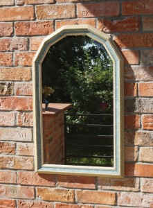 Lustro drewniane fazowane vintage