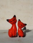 Kocia para czerwony kot koty figurki zestaw 2 szt. vintage