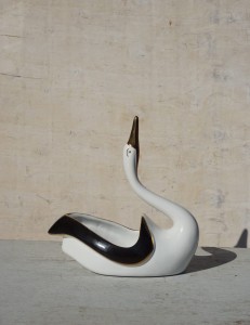 Łabędź naczynie ceramiczne osłonka vintage