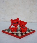 Kot koty kocia para figurka 2 szt. vintage