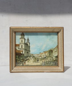 „Widok Warszawy z Krakowskim Przedmieściem”, obraz druk vintage