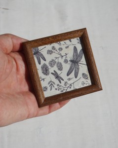 Ramka drewniana brąz miniaturka vintage