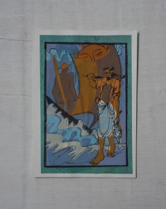 Karta pocztowa batik rybak
