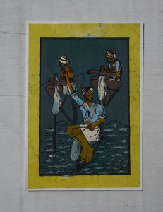 Karta pocztowa batik rybacy