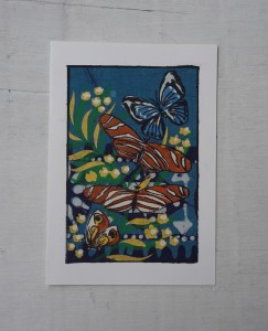 Karta pocztowa motyle batik 