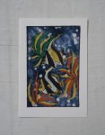 Karta pocztowa batik ryby