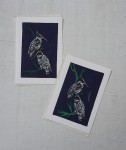 Karta pocztowa batik ptaki