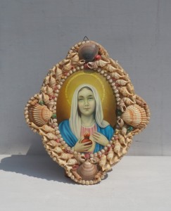 Maryja muszle obraz dekoracja ścienna vintage