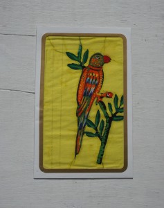 Rezerwacja Karta pocztowa batik papuga