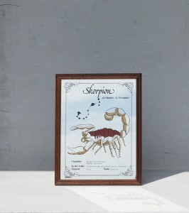 Lustro lusterko barowe Skorpion vintage