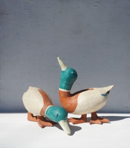 Kaczki kaczka figurki ceramiczne zestaw 2 szt.