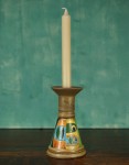 Świecznik ceramiczny kolorowy vintage