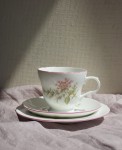 Trio filiżanka porcelana Crown Trent kwiatowy wzór vintage