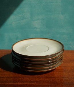 Talerzyki spodki porcelit Pruszków zestaw 6 szt. vintage.
